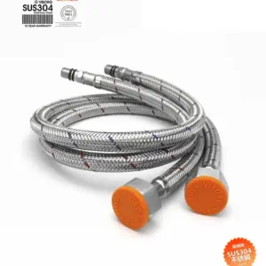 (1 pair)VIBORG 304 Stainless Steel Flexible Braided Faucet Water Supply Hose Tube Line for Kitchen Basin Faucets Mixer Taps