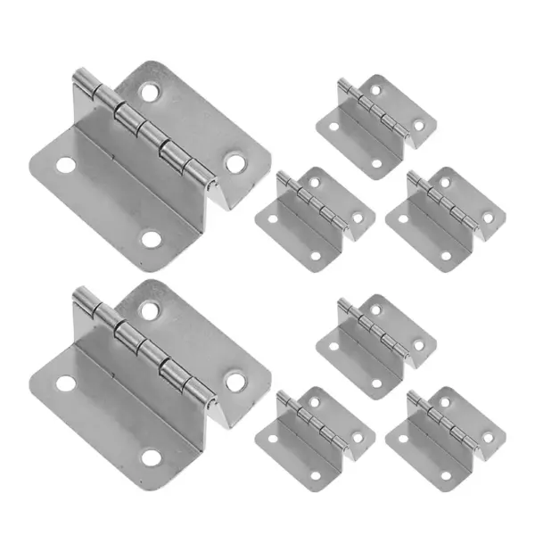 8Pcs Cabinet Door Hinges Four-Fold Folding Metal Hinges Heavy Duty 4-Hole Furniture Door Hardware Stainless Steel
