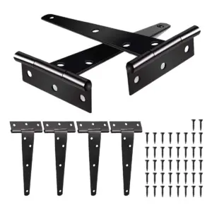 AEE8-6 Pack Heavy Duty Tee Hinge, 150Mm 6 Inch T Hinge Metal Strap Tee Hinge With Screws For Shed Doors, Garden Gate