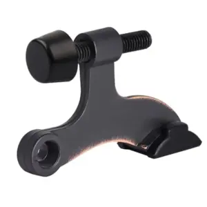 Hinge Pin Door Stopper, Adjustable Deluxe Heavy Duty Door Stopper 2-1/2"x1-3/4, with Rubber Bumper Tips