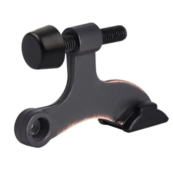 Hinge Pin Door Stopper, Adjustable Deluxe Heavy Duty Door Stopper 2-1/2"x1-3/4, with Rubber Bumper Tips