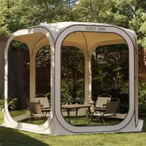 Screen House Tent Pop-Up 10x10 FT, Portable Screen Room Canopy Instant Setup with Carry Bag for Patio Backyard Deck Outdoor