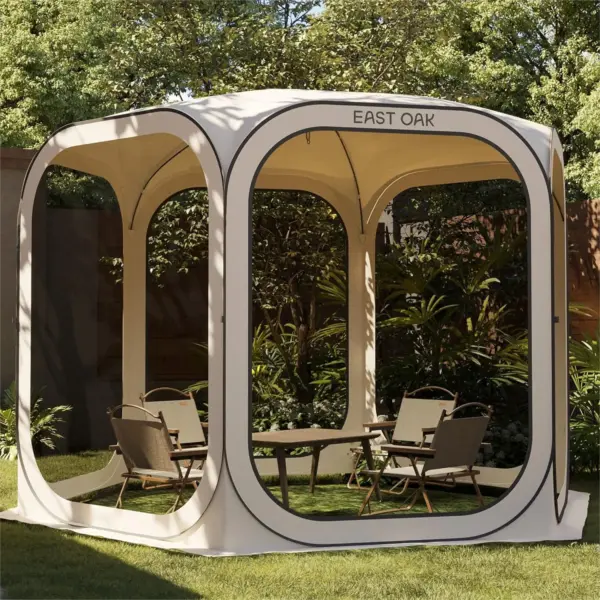 Screen House Tent Pop-Up 10x10 FT, Portable Screen Room Canopy Instant Setup with Carry Bag for Patio Backyard Deck Outdoor