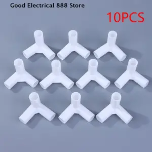 【GE】10PCS 12mm Plastic White Pipe Connector DIY Shelf Tent Fixed Joint Fitting Tee Four Way Straight Elbow Wardrobe Hook Joint