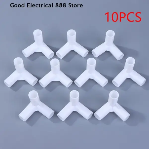 【GE】10PCS 12mm Plastic White Pipe Connector DIY Shelf Tent Fixed Joint Fitting Tee Four Way Straight Elbow Wardrobe Hook Joint