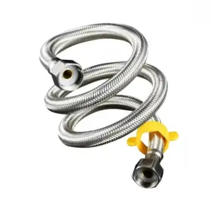 0.2m~2m 304 Stainless Steel Faucet Braided Water Pipe 1/2" Hot and Cold Water Faucet Inlet Hose Heater Flexible Connecting Pipe