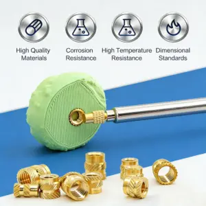 200/550Pcs Brass Heat Set Inserts M2 M3 M4 M5 M6 Threaded Insertion 3D Printing Component Plastic Part Copper Double Knurled Nut