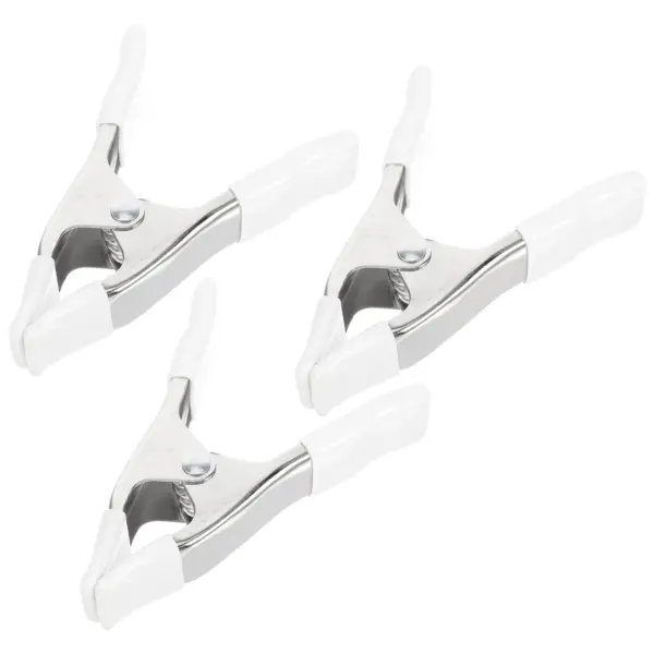 3pcs Spring Clamps A Shape Clips For Stand Dress Fittings Woodworking Clamps Plastic Clips White Background Frame Clamps