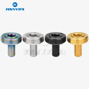 Wanyifa GR5 Titanium Crank Bolt Road Bike Cycling Ti Screw Extractor Sleeve M8x15mm Pitch 1.0mm+nylon+spacers Set
