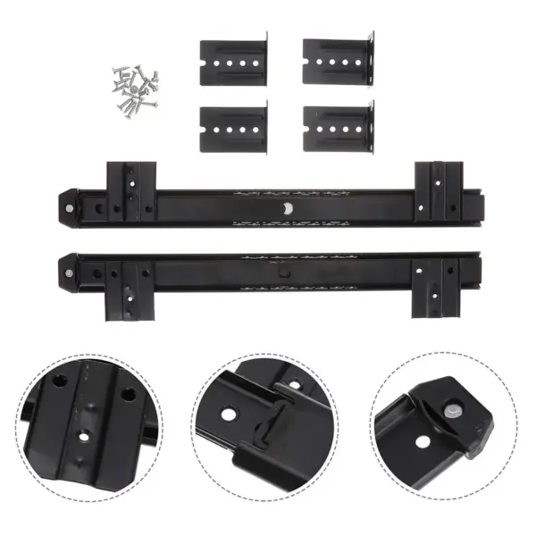 1Pair Keyboard Rails Steel Keyboard Slide Out Tray Side Mount Full Extension Drawer Guides Heavy Duty Rust Proof Drawers