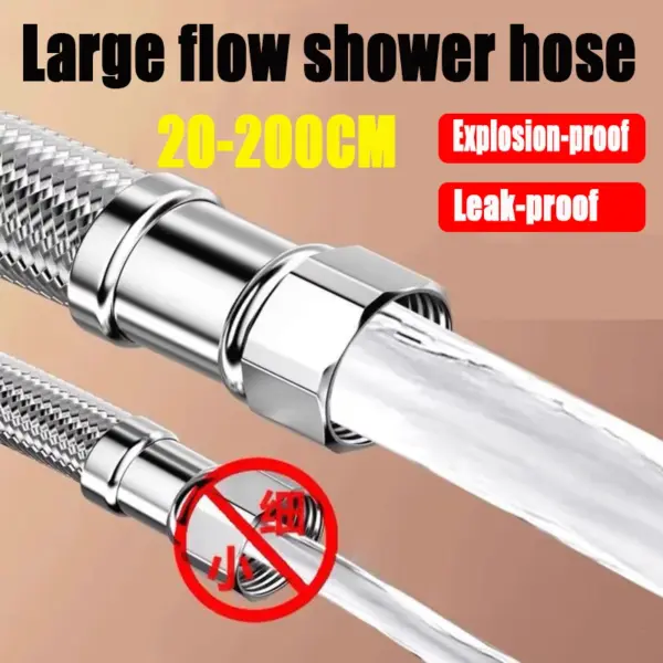 20/40/60/80/100/150/200cm G1/2 Inch Plumbing Explosion-Proof Flexible Braided Hose Stainless Steel Leak-proof Faucet Water Pipe