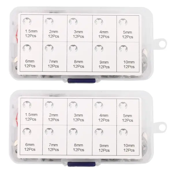 A04G-240PCS 304 Stainless Steel E Clip Washer Assortment Kits Circlip Retaining Ring For Shaft Fastener M1.5-M10