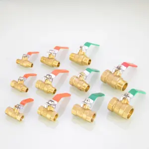 Brass Ball Valve 1/4" to 3/4" BSP Double Female/Male Thread, Long Handle for Water Gas Oil, Industrial Plumbing System