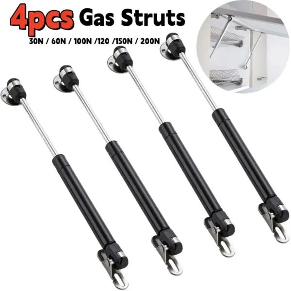 4 Sets 10 Inch Gas Strut,30N-200N Gas Spring,Lift Support,Lid Stay Support,Cabinet Hinge,Gas Props/Shocks,Cupboard Door Hinges
