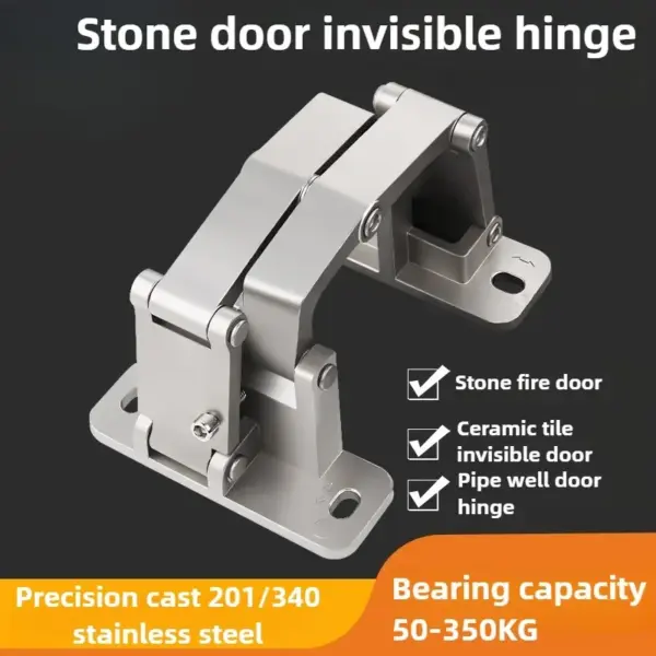 1PCS Stone door hinge Fire hydrant heavy-duty invisible door concealed door stainless steel folding hinge fire box