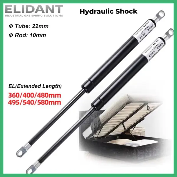 2PCS 600-1000N 360-580mm Universal Gas Strut Hydraulic Lift Support for Double Bed Window Lid Eyelet End Heavy Duty Spring