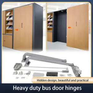 Heavy Duty Bus Door Hinge Concealed Flush Mount Soft Closing Damping Quiet Hardware For Wood Door Wardrobe Cabinet Cupboard
