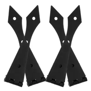 4Pcs Heavy Duty Barn Door Hinges Black Metal Decorative Arrow Strap Hinges Wood Gate Hardware for Warehouse Doors