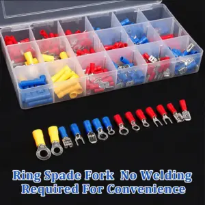 Wire Connector Kit Male Female Insulated Terminals Cold Crimp Terminals Assorted Crimp Terminals Spade Butt Connector Kit