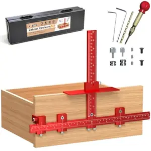 ECY Cabinet Hardware Jig Adjustable Cabinet Handle Installation Tool All-Aluminum Drill Guide with Automatic Center Punch for D