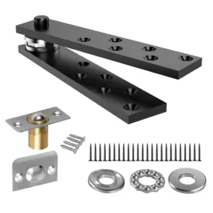 Hidden Door Hinge Pivot Hardware 360 Degree Rotation, Heavy Duty Pivot Hinge Kit for Max 300 lbs, Secret Door Hinges