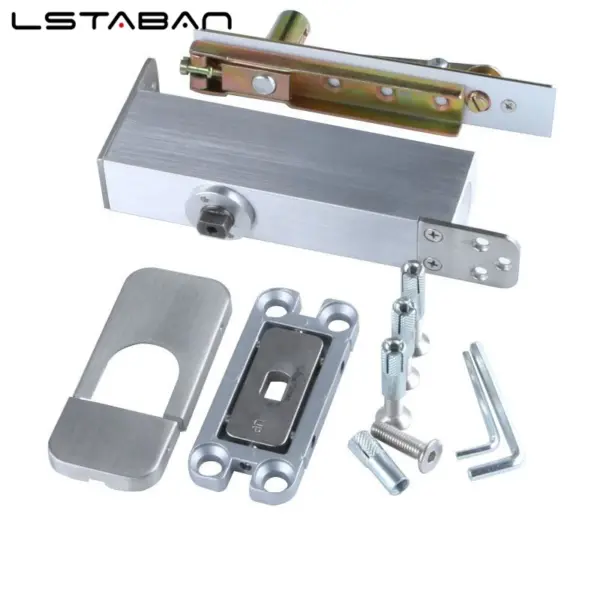80Kg Heavy Duty 2-stage Adjustment Bottom Patch Closer Floor Spring Top Pivot Hinge Wooden Aluminum Frame Mortise Digging Free