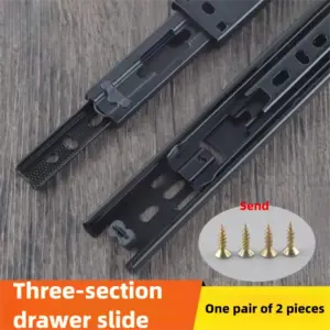 Drawer Rail 10~20Inch Cold Rolled Steel Drawer Slides Close Drawer Sliding Track Two-Section Cabinet Slides Furniture Hardware