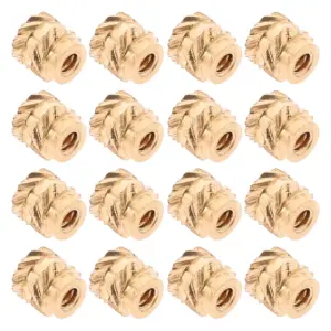 60Pcs Brass Knurled Threaded Insert Nuts Double Helical Serrated Heat Set Inserts for Wood Plastic 3D Printing DIY Kit