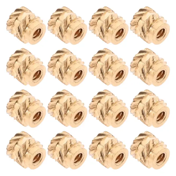 60Pcs Brass Knurled Threaded Insert Nuts Double Helical Serrated Heat Set Inserts for Wood Plastic 3D Printing DIY Kit