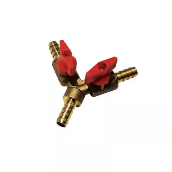 Y Type Equal Hose Barbs Three Forks 8mm 10mm Connection Brass Coal Liquid Gas Ball Valve Plumbing Fittings Plastic Brass Handle