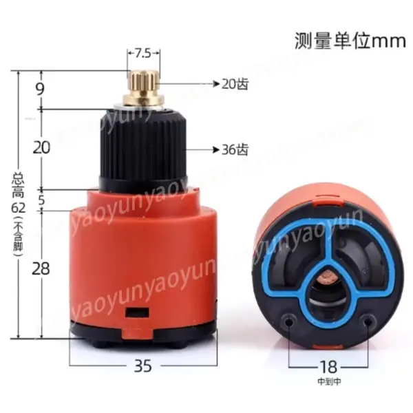 Thermostatic Shower Cartridge Replacement, Anti-Scald Mixer Valve Core with Push Button for Shower Head Repair