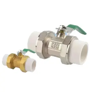 20mm 25mm 32mm PPR Brass Plumbing ball valve High Temperature pipe fitting Brass Valve 1/2" 3/4" 1" Double Union Ball Valve
