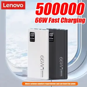 Lenovo 66W 500000m High Capacity Power Bank Super Fast Charging Power Bank Portable Battery Charger For iPhone Samsung Xiaomi