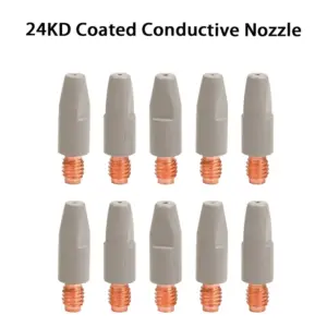 2/5/10Pcs 24KD Welding Contact Tips New Coating Protect 28mm M6 Gas Nozzle Tip Non-stick 0.8/1.0/1.2mm Welding Tool