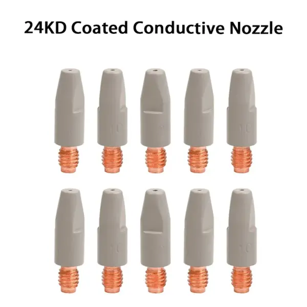 2/5/10Pcs 24KD Welding Contact Tips New Coating Protect 28mm M6 Gas Nozzle Tip Non-stick 0.8/1.0/1.2mm Welding Tool