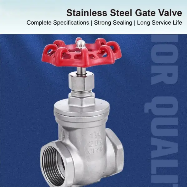 304 Stainless Steel Gate Valve – Full Bore Female Thread Shut Off Valve, PN16, for Water/Oil/Air Lines – Sizes DN8 to DN50 (BSPP