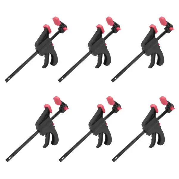 ABRW-6 Pcs Quick Grip Clamps, 4 Inch Ratchet Bar Clamps One Hand Quick-Release Bar Clamp Tools For Wood Fast Easy Clamping