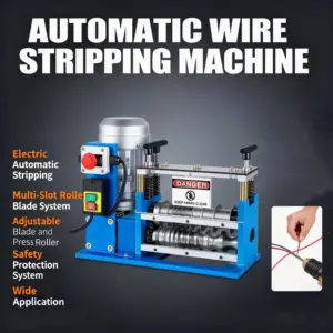 Industrial Automatic Wire Stripper Machine Copper Cable Peeler Adjustable Blade Electric Stripping Equipment for Wire Recycling