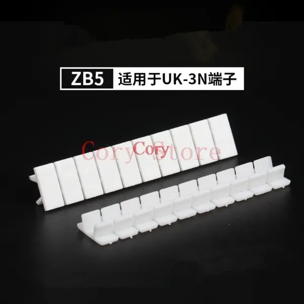 100pcs ZB5 Zack Marker Strips With Standard Numbering With Blank for UK Series and ST and PT DIN Rail Terminal Blocks White