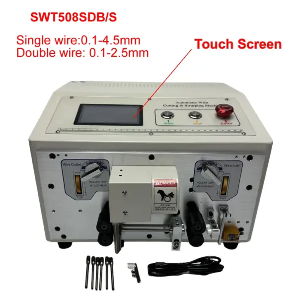 SWT508SDB2/S Touch Screen Double Wires Stripping Peeling Cutting Machine SWT508-SDB2 Automatic 4.0mm2Cable Cutter Stripper Tool