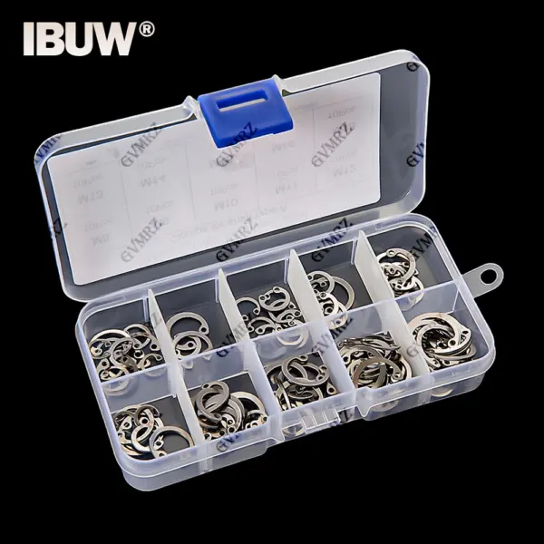 100PCS C Type Internal Circlip Retaining Clip Assortment Kit M8-M25 Stainless Steel Snap Ring Kit Set for Hole
