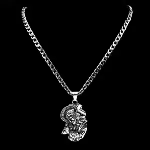 Stainless Steel Christian Crown of Thorns Jesus Cross Pendant Necklaces for Women Men Silver Color Chain Necklaces Jewelry Gift