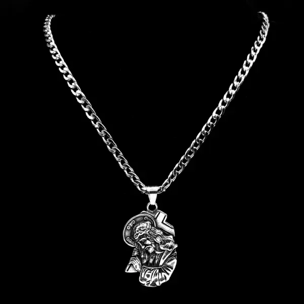 Stainless Steel Christian Crown of Thorns Jesus Cross Pendant Necklaces for Women Men Silver Color Chain Necklaces Jewelry Gift