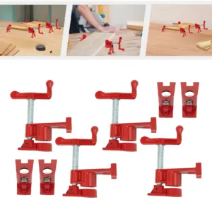 4Pack 3/4" Wood Gluing Pipe Clamp Fixture Heavy Duty Cast Iron Wood Clamps Quick Release for Carpentry, Woodworking,