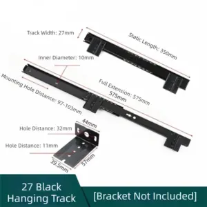 2PCS Ball Bearing Drawer Runners Full Extension Side Mounting Pull Out Tray Adjustable Low-Noise Drawer Glides Furniture Slide
