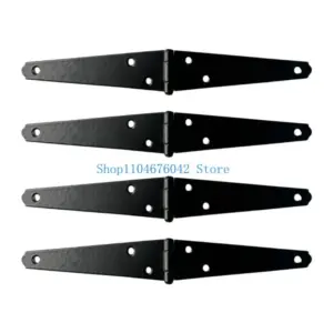 Heavy Duty Strap Hinges Black Shed Door Gate Hinges with Screws Furniture Door Hardware for Fence Wood Gate Cabinet Door
