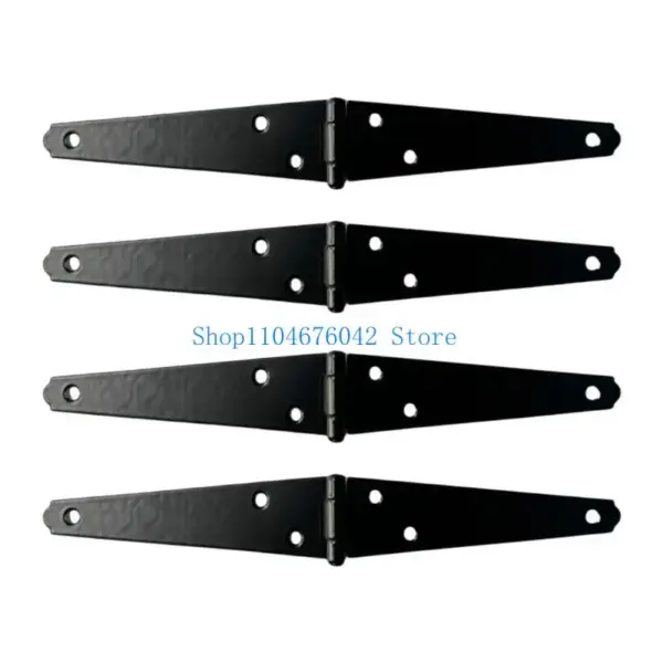 Heavy Duty Strap Hinges Black Shed Door Gate Hinges with Screws Furniture Door Hardware for Fence Wood Gate Cabinet Door