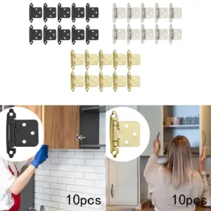 10x 1/2inch Cabinet Door Hinges Easy Installation Heavy Duty Door Hardware