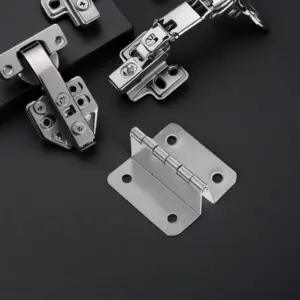 8Pcs 4-Hole Folding Hinges Heavy Duty Metal for Cabinet Doors Furniture Stainless Steel Home Hardware Design