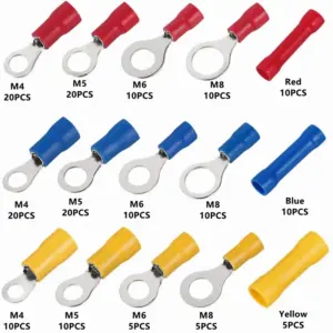 175PCS Insulated Electrical Wire Cable Connectors Assorted  Butt Connector  Ring Lugs Crimping Terminals Kit
